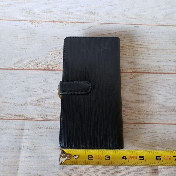 Louis Vuitton Epi Leather Bifold Long Wallet Black Luxury Designer - Picture 13 of 16
